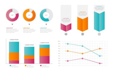 Bar Chart Graph Diagram Statistical Business Infographic Element Set