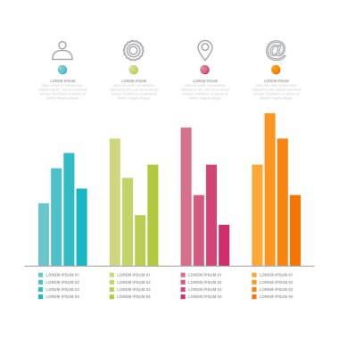 Bar Chart Graph Diagram Statistical Business Infographic Element Template