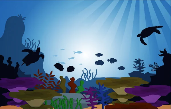 Tierwelt Fische Meer Tiere Ozean Unterwasser Aquatische Flache Illustration — Stockvektor