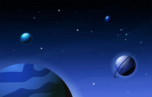 Planet Stern Himmel Weltraum Exploration Illustration — Stockvektor