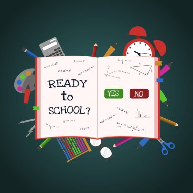 Okul Kitabına Hazır Eğitim Konsepti Vektör Arkaplanı