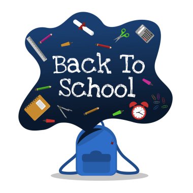 Okula Dönüş Çanta Çalışması Eğitim Kavramsal Vektör Arkaplanı