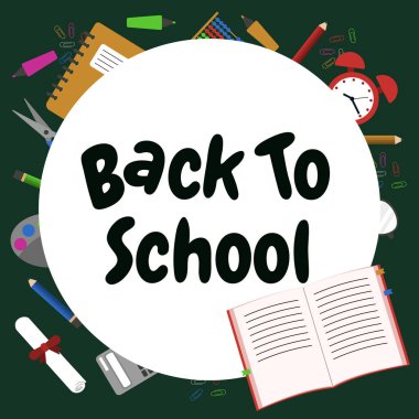 Okula Dönüş Çemberi Eğitim Konsepti Vektör Arkaplanı