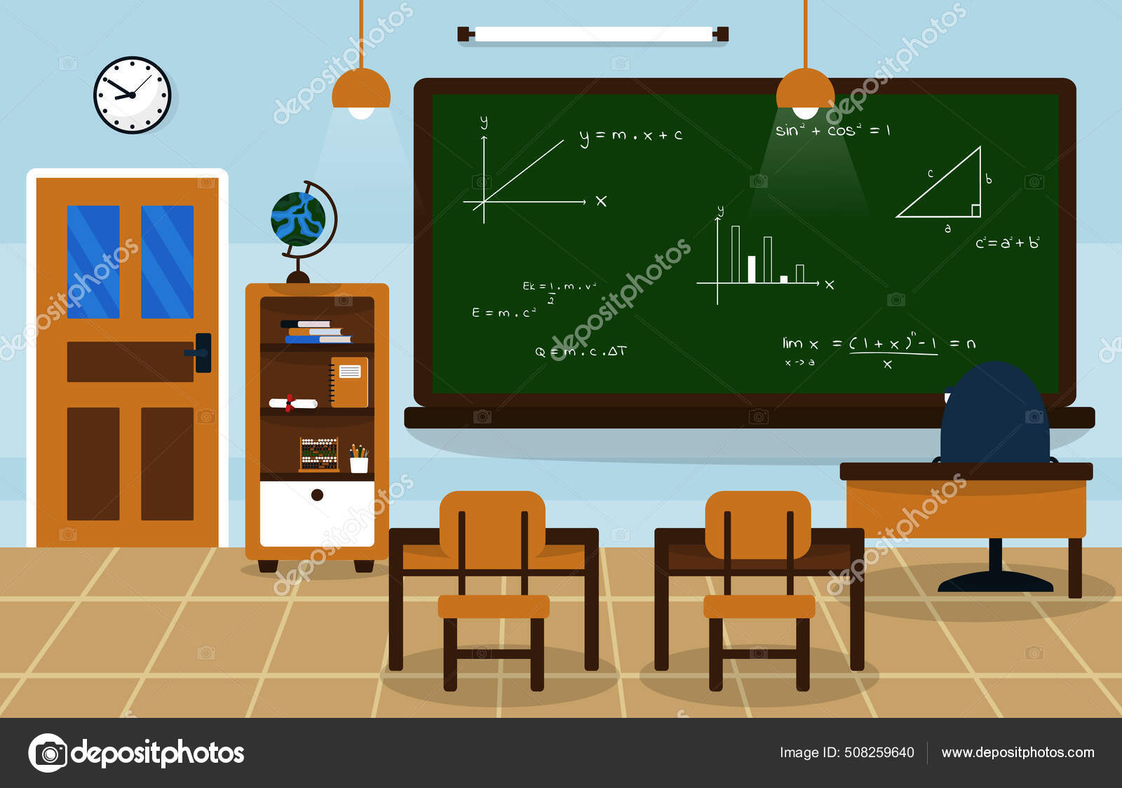 Escola Arte Sala Aula Ilustração Conceito Interior imagem vetorial