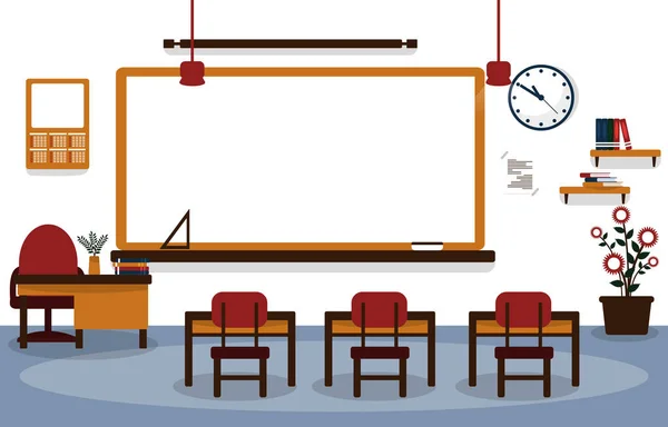 Classe École Personne Salle Classe Table Leçon Chaire Éducation Illustration — Image vectorielle