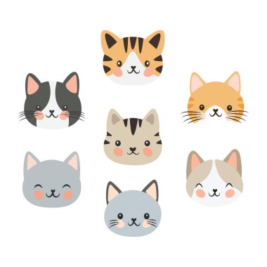 Round Kitty Head Cute Look Set