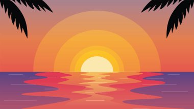 Sakin Okyanusta Tropik Günbatımı