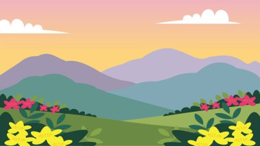 Pastel Gökyüzünün Altındaki Parlak Bahar Bahçeleri