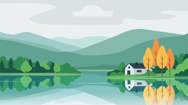 Sakin Yansıtıcı Gölü olan Yeşil Vadi