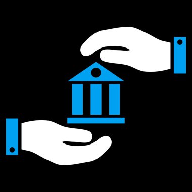 Banka hizmet düz vektör simgesi