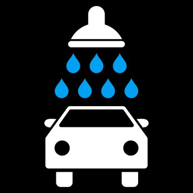 Araba duş düz vektör simgesi