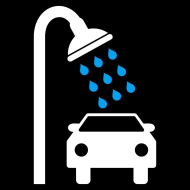 Araba duş düz vektör simgesi