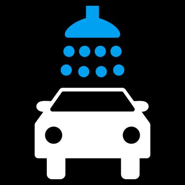 Araba duş düz vektör simgesi