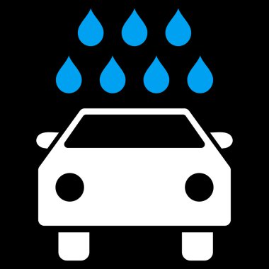 Araba duş düz vektör simgesi