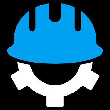 Geliştirme kask düz vektör simgesi