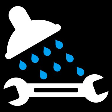 Duş sıhhi tesisat düz vektör simgesi