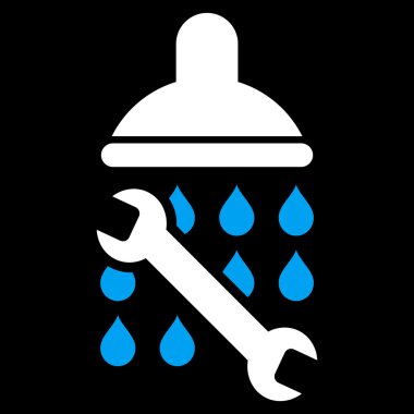 Duş sıhhi tesisat düz vektör simgesi