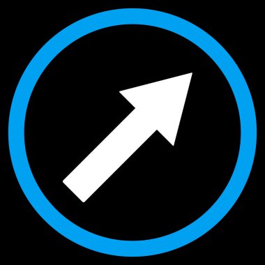 Up-Right Rounded Arrow Flat Vector Symbol