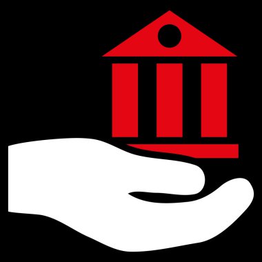 Banka hizmet düz vektör simgesi