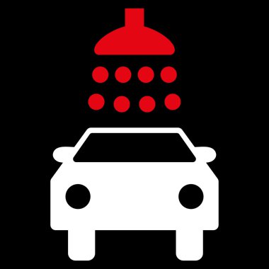 Araba duş düz vektör simgesi