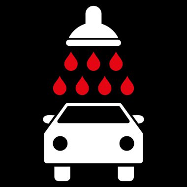 Araba duş düz vektör simgesi