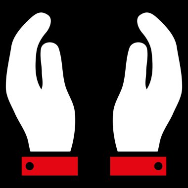 Bakım el düz vektör simgesi