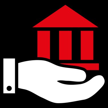 Banka hizmet düz vektör simgesi