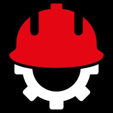 Geliştirme kask düz vektör simgesi