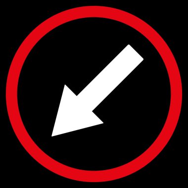 Down-Left Rounded Arrow Flat Vector Symbol