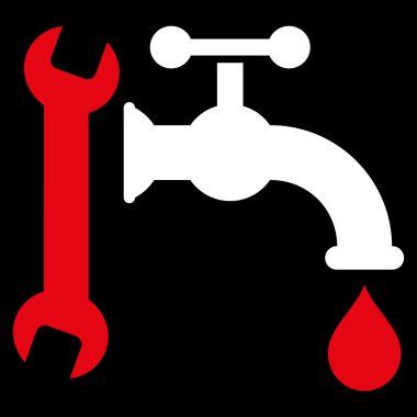 Sıhhi tesisat düz vektör simgesi