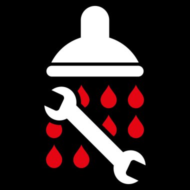 Duş sıhhi tesisat düz vektör simgesi