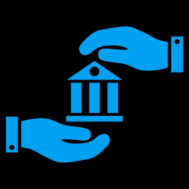 Banka hizmet düz vektör simgesi