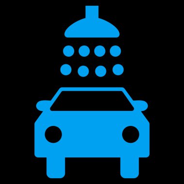 Araba duş düz vektör simgesi