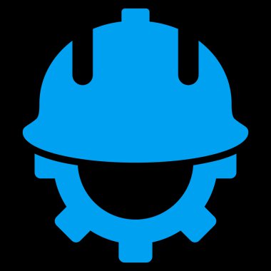 Geliştirme kask düz vektör simgesi