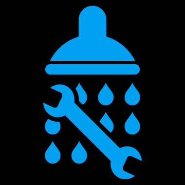 Duş sıhhi tesisat düz vektör simgesi