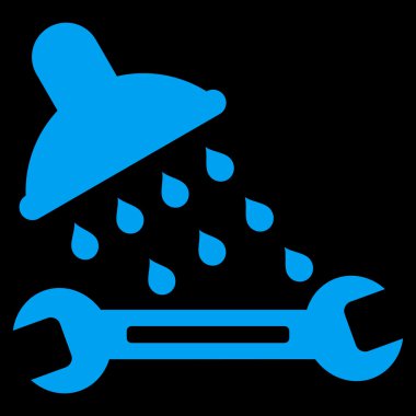 Duş sıhhi tesisat düz vektör simgesi