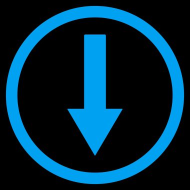 Down Rownded Arrow Flat Vector Symbol