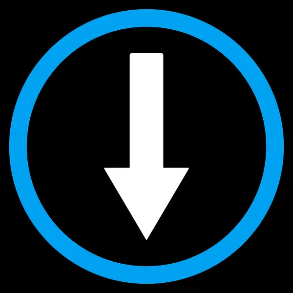 Down Rownded Arrow Flat Vector Symbol — 图库矢量图片