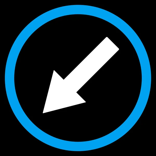 Down-Left Rounded Arrow Flat Vector Symbol — 스톡 벡터