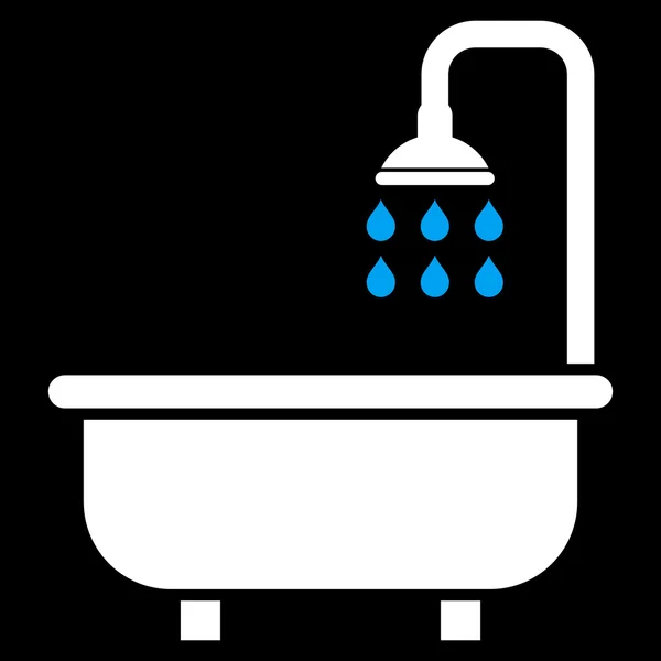 Baño de ducha Vector plano Símbolo — Vector de stock