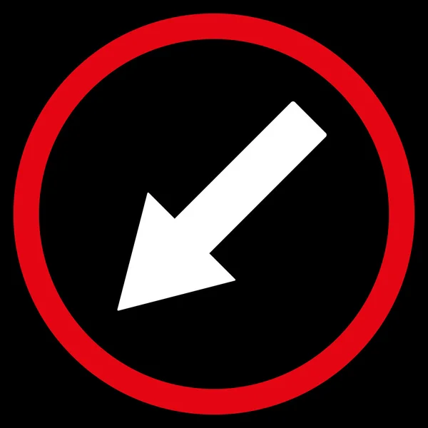 Flèche arrondie vers le bas à gauche Symbole vectoriel plat — Image vectorielle