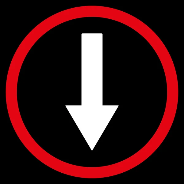 Down Rownded Arrow Flat Vector Symbol — Stockový vektor