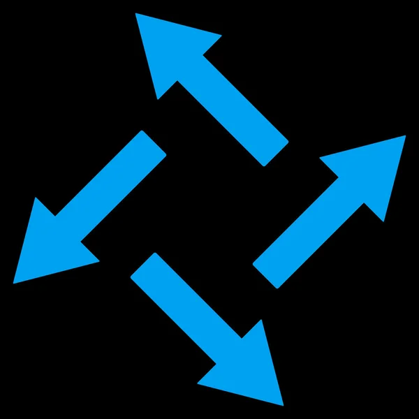 Zentrifugalpfeile flaches Vektorsymbol — Stockvektor