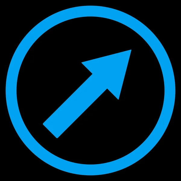 Símbolo vectorial plano de flecha redondeada hacia arriba-derecha — Vector de stock