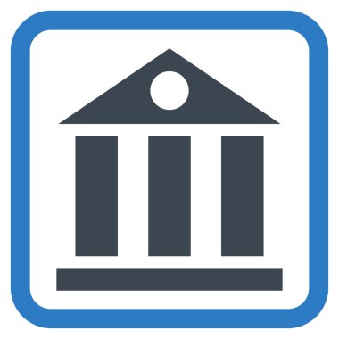 Banka Binası düz vektör simgesi