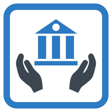 Banka hizmet düz vektör simgesi