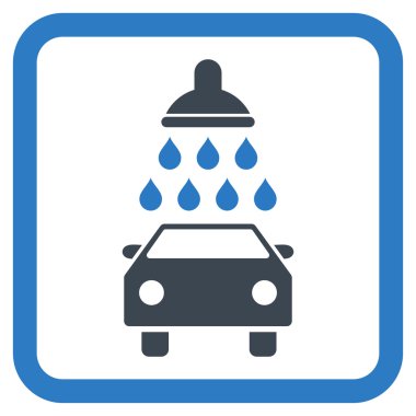 Araba duş düz vektör simgesi