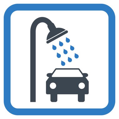 Araba duş düz vektör simgesi