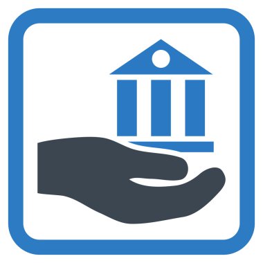 Banka hizmet düz vektör simgesi