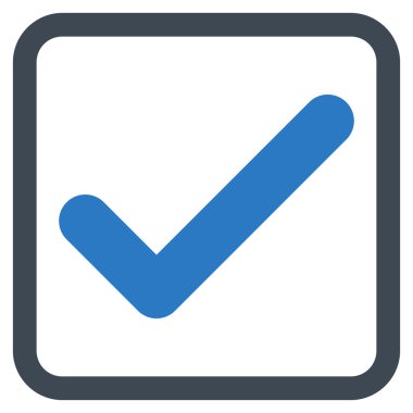 Tamam düz vektör simgesi